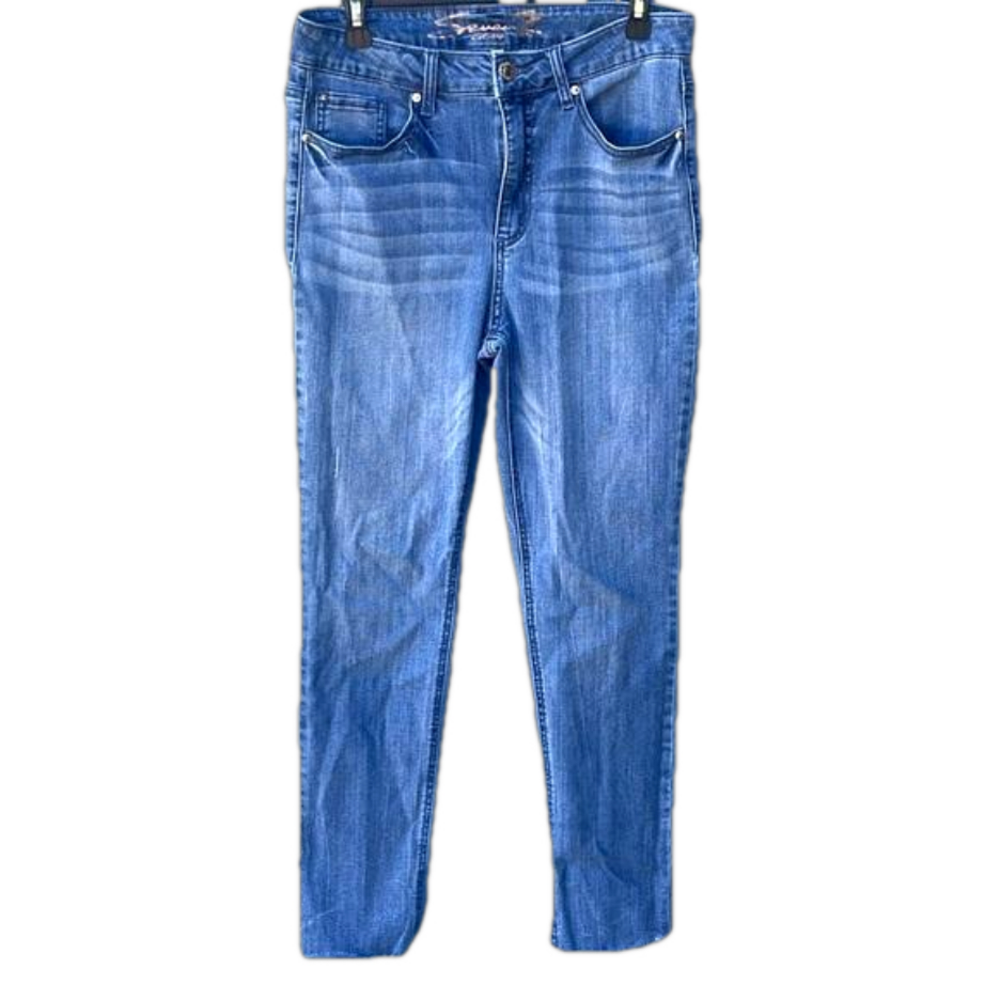 Seven7 Frayed Cuff Skinny Jeans Women’s Medium Denim Blue Size 10
